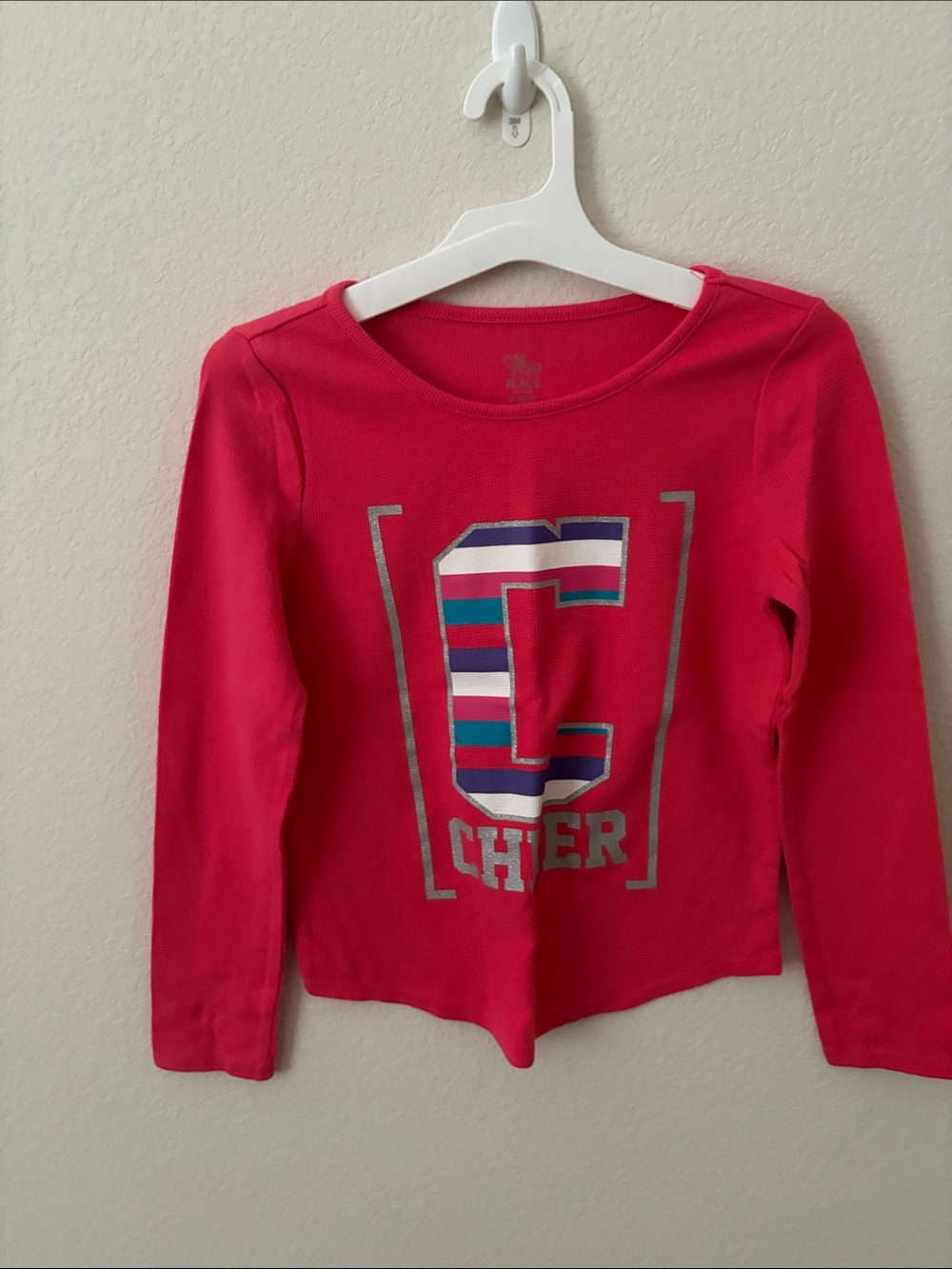 The Children's Place Bright Red Long-Sleeve Graphic Tee with Striped C